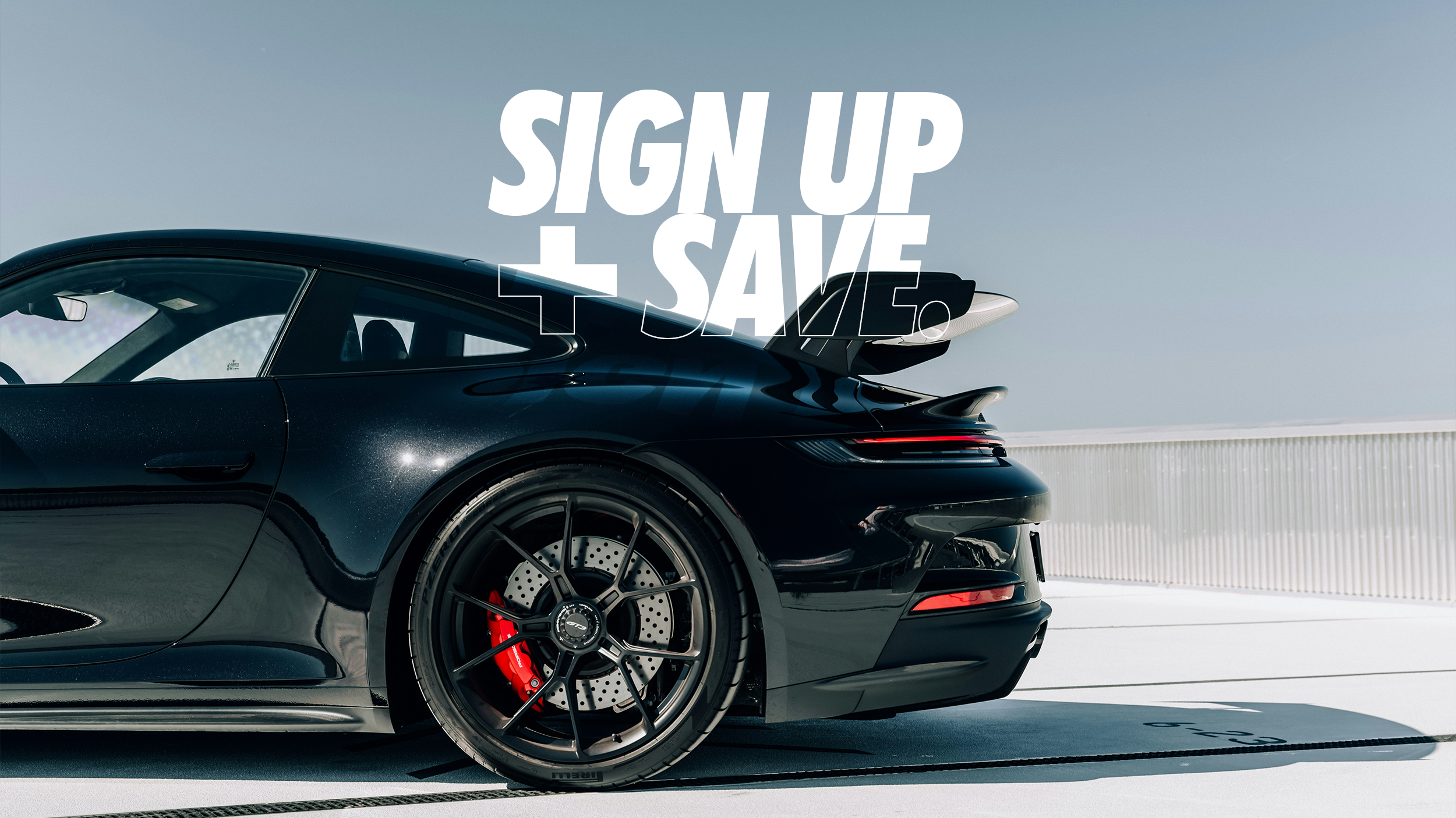 sign up and save black gt4 Porsche with centre locking wheels 