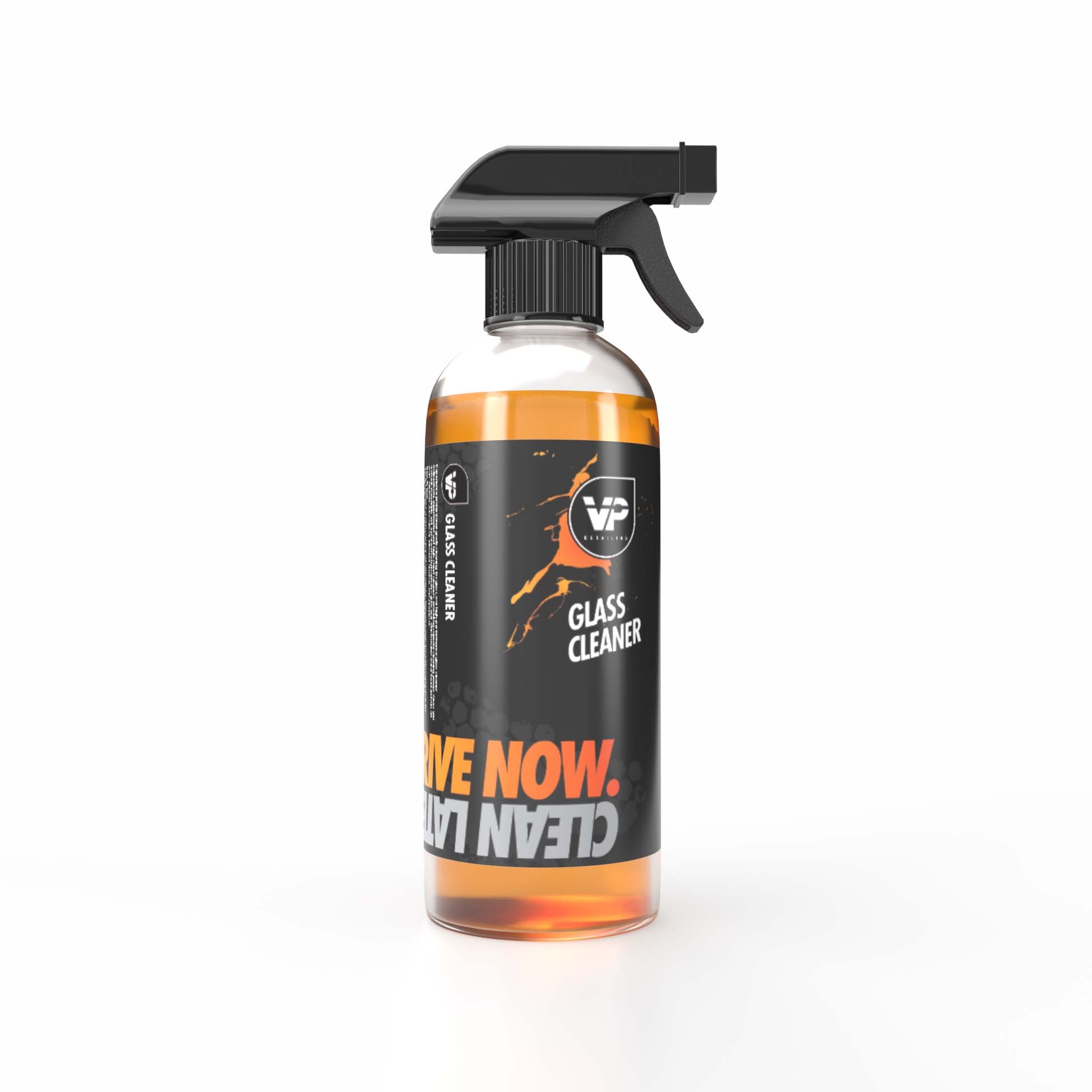 vp detailing glass cleaner orange bottle on white background image