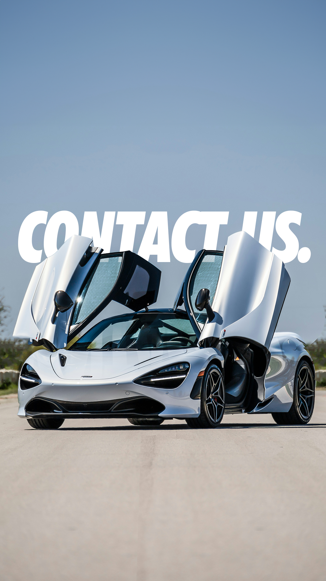 contact us clean McLaren 720s with doors up 