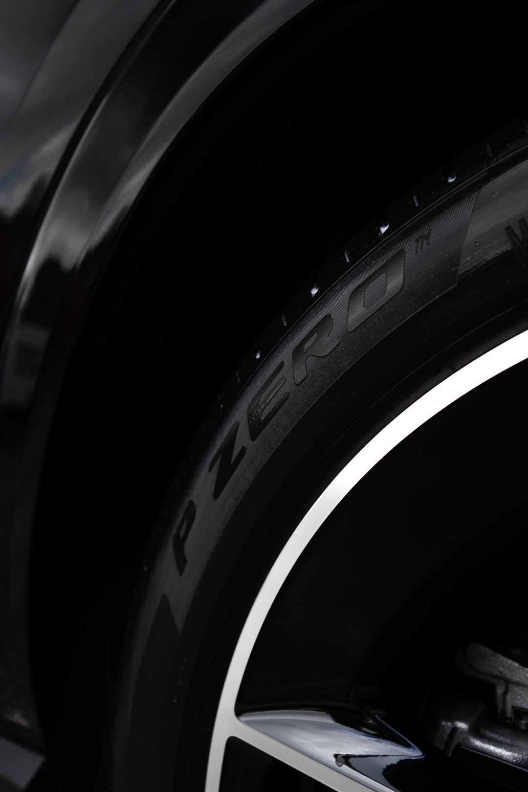 clean pzero tyre after satin tyre dressing