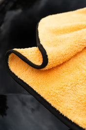 High Quality Yellow Plush Detailing Buffing Cloth with black edging