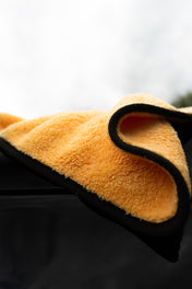 High Quality Yellow Plush Detailing Buffing Cloth black edging