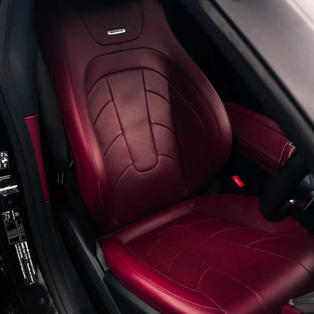 Mercedes amg red leather drivers seat