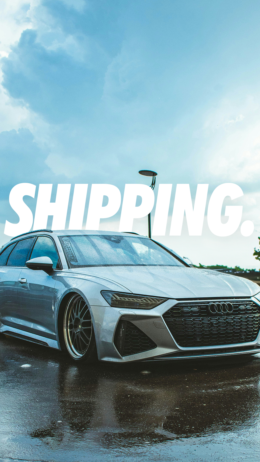 bagged rs6 advant in silver blacked out slammed
