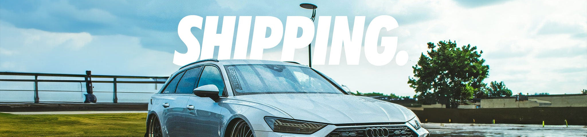 bagged rs6 advant in silver blacked out slammed